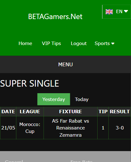 vip bet won ticket